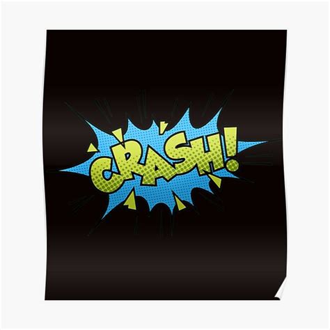 Crash Comic Halftone Speech Bubbles Frame Comic Hero Pow Poster For