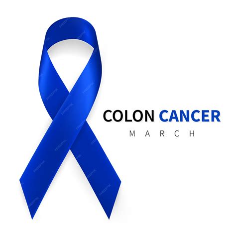 Premium Vector Colorectal Colon Cancer Awareness Month Realistic Dark Blue Ribbon Symbol