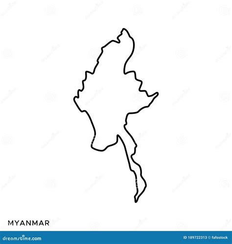 Outline Map Of Myanmar Vector Design Template Editable Stroke Stock