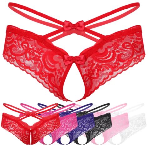 Mens Sissy See Through Lace Crotchless G String Briefs Low Rise T Back