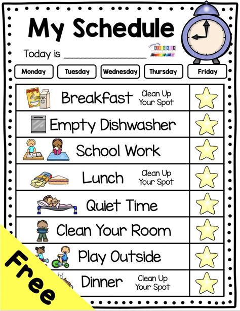A Printable Worksheet With The Wordsmy Scheduleand Stars On It