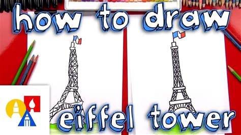 At the top of the line, draw a small square. How To Draw The Eiffel Tower - YouTube