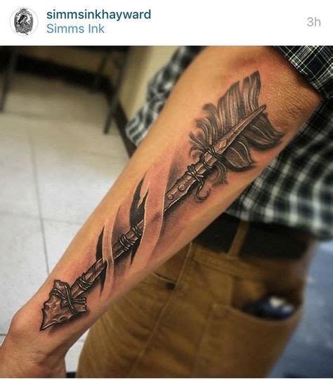 Abstract arrow ripped skin tattoo on forearm. Amazing Forearm Arrow Tattoos For Men # ...