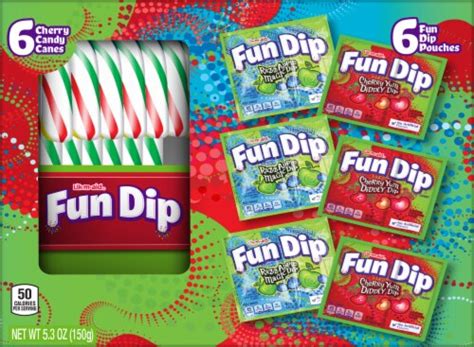 Fun Dip Holiday Cherry Candy Canes And Pouches 12 Piece 53 Oz Kroger