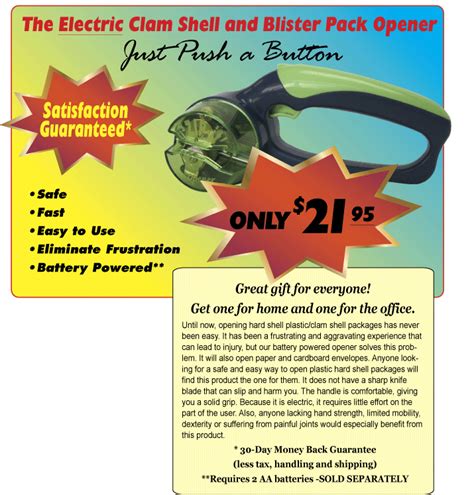 Electric Clam Shell And Blister Pack Opener