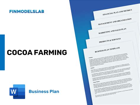 Craft A Cocoa Farming Business Plan A Sample Template For Success