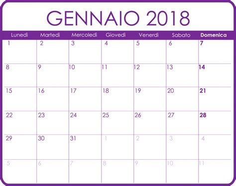 Calendario Gennaio 2018 Agenda Gennaio 2018 Da Scaricare
