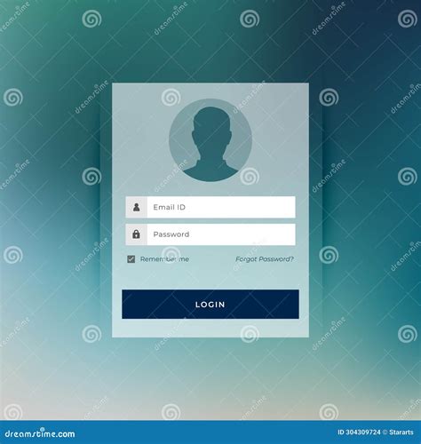 Secure Login Page Form Template With Username And Password Design Stock