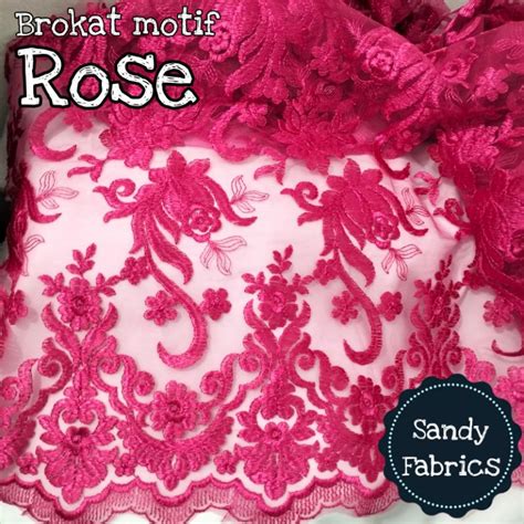 Jual Meter Kain Brokat Tile Kain Kebaya Brukat Motif Rose