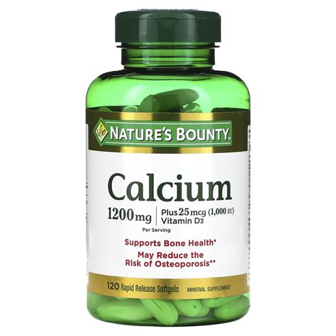 Natures Bounty Calcium Plus Vitamin D3 600 Mg 120 Rapid Release