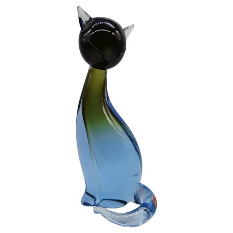 Cat Figurine Murano Glass At 1stdibs Murano Glass Cat Figurines Vintage Glass Cat Figurines