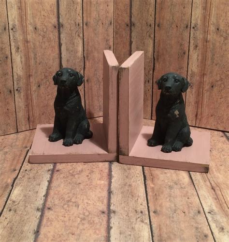 Black Lab Dogs Figurines Set Of Bookendslabrador Retriever Etsy
