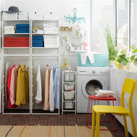 A sektion laundry room is a perfect update for any home. Affordable laundry room with JONAXEL shelving unit - IKEA
