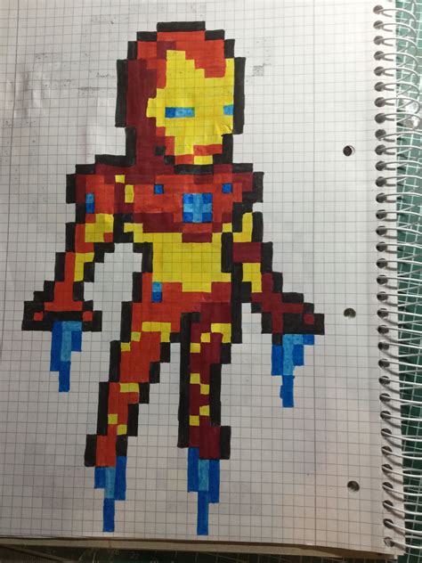Iron Man Dibujos En Cuadricula Dibujos Marvel Pixel Art Images