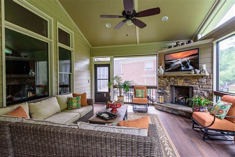 Add A Screen Porch With Fireplace Kennesaw Adandb