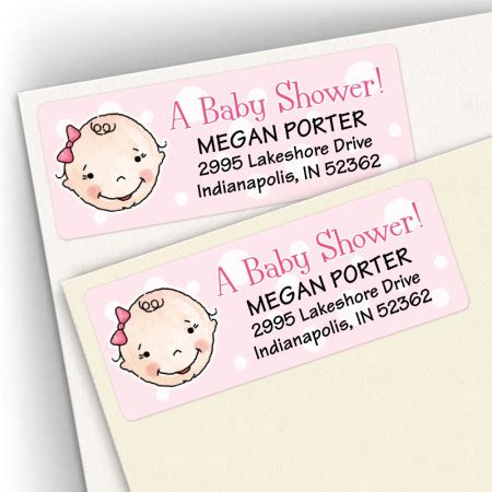 Baby Shower Address Labels Girl