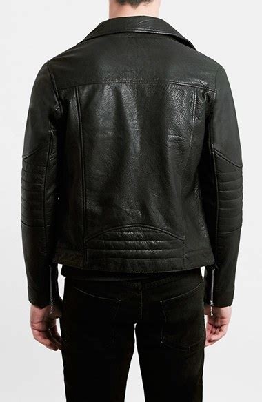 Topman Black Leather Biker Jacket 300 Nordstrom Lookastic