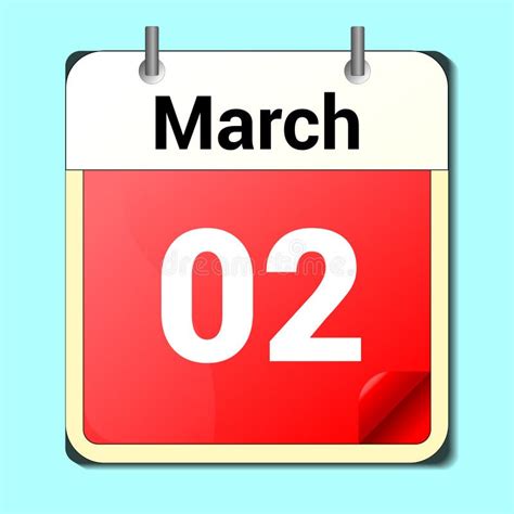 Day On The Calendar Image Format March 02 Stock Image Image Of