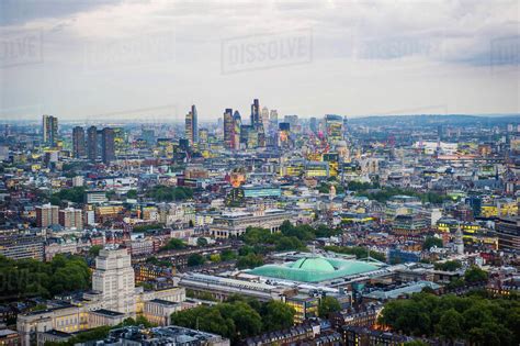 Elevated Cityscape And Skyline At Dusk London England Uk Stock