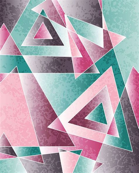 Abstract Triangles Overlapping Triangles Geometric Art Print