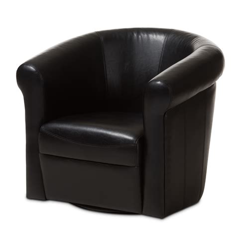 Custom order or choose from our in stock leather furniture gallery. Baxton Studio Julian Black Faux Leather Club Chair with ...