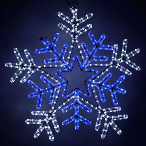 Led Snowflake With Blue Center Blue And White Lights Christmas