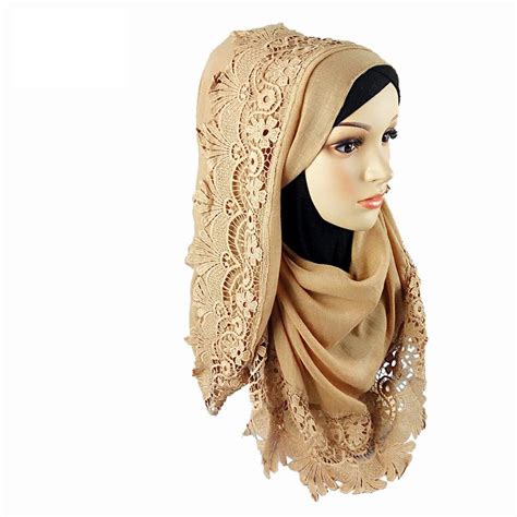 Muslim Hijab Scarf Lace Cotton Muslim Hijab Islamic Clothing Cotton Head Scarf