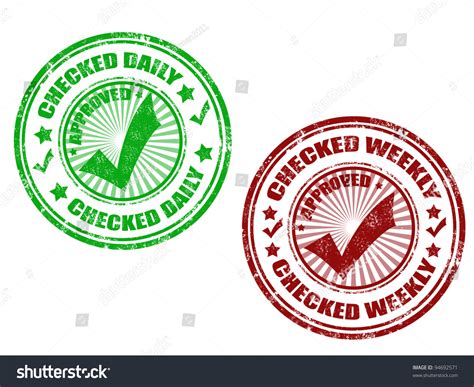 Set Grunge Rubber Stamp Word Checked Stock Vector Royalty Free 94692571