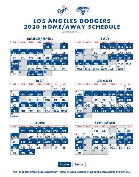 Tired of cluttered sports apps? Dodgers' 2020 schedule announced. Season starts at home ...