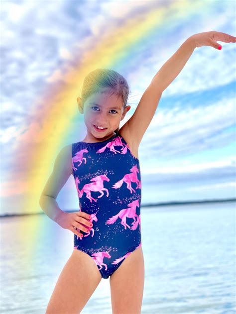 Girls Unicorn Gymnastics Leotard Etsy Girls Bathing Suits Kids