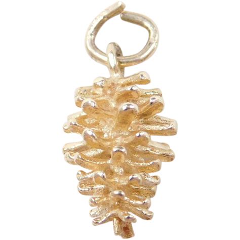 Vintage K Gold Pine Cone Charm Pinecone Charm Themed Jewelry