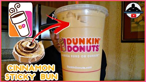 Dunkin Donuts Cinnamon Sticky Bun Iced Coffee Review 🍩☕ Youtube