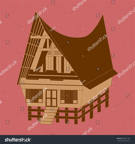 Traditional Toba Batak House North Sumatra 库存插图 338011001 Shutterstock