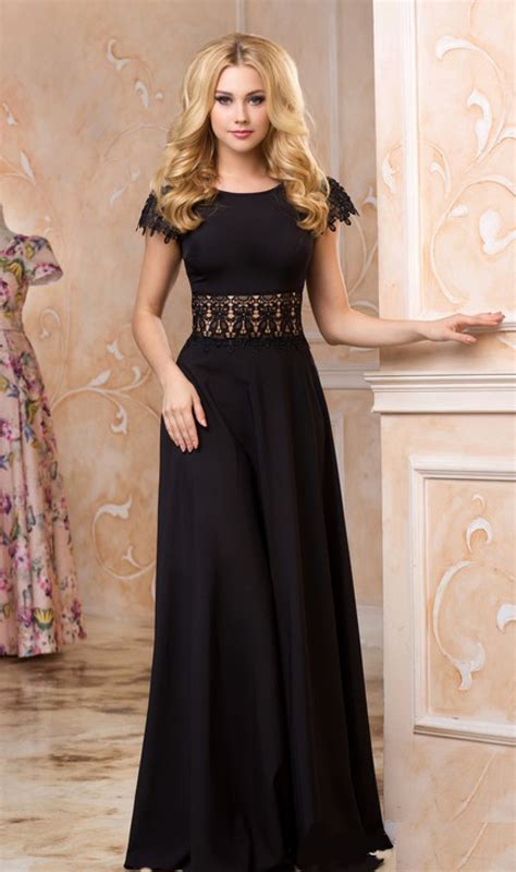 Купить черное вечернее платье в пол Черное длинное платье в интернет