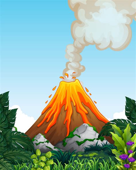 A Dangerous Volcano Eruption 418581 Vector Art At Vecteezy
