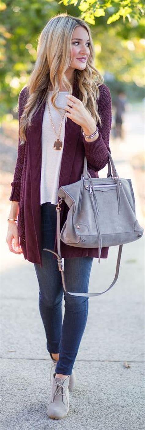 48 Stunning Burgundy Outfit Ideas Look Beautiful In The Fall Cardigan