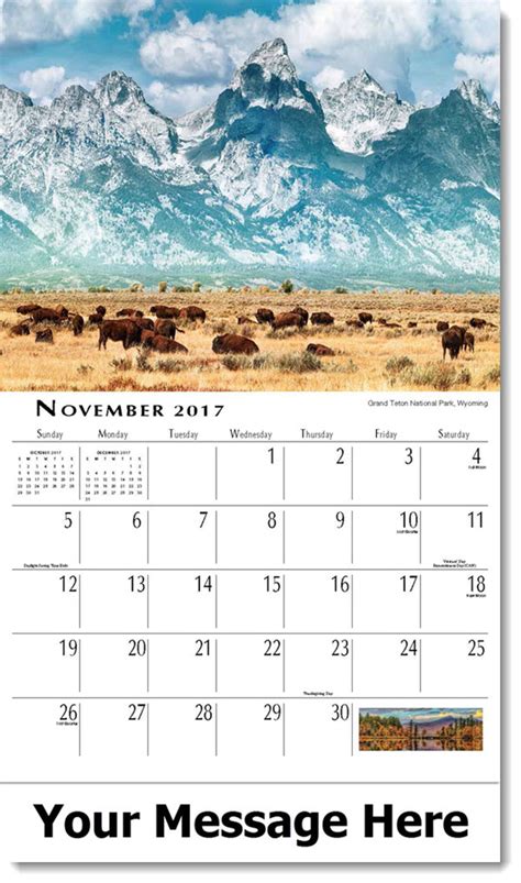 2017 Promo Calendar Scenes Of America Scenic Usa Custom Printed