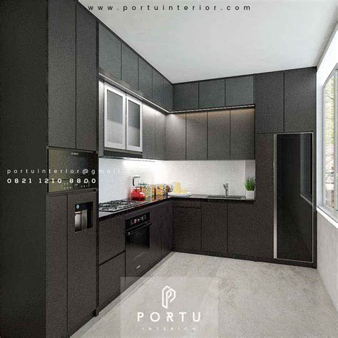 Bikin Kitchen Set Motif Kayu And Warna Grey Project Mpr Dalam Cilandak