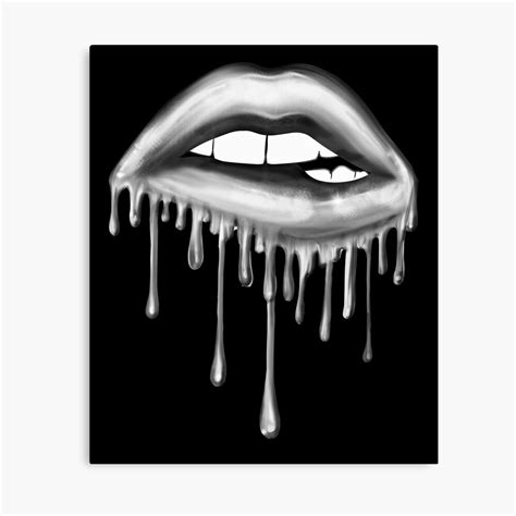 Dripping Lips Canvas Print By Giada Redbubble