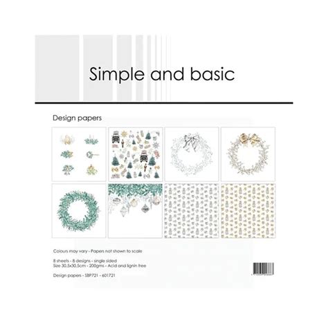 Simple And Basic Design Papers Elegant Christmas Sbp721 305x305cm