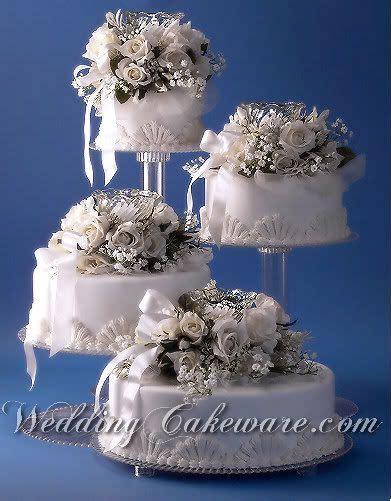 4 Tier Cascading Wedding Cake Stand Stands Set Ebay