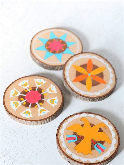 Craft Tutorials Galore At Crafter Holic Log Slice Coasters