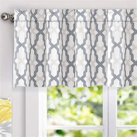 Driftaway Mason Geometric Trellis Pattern Window Curtain Valance Rod