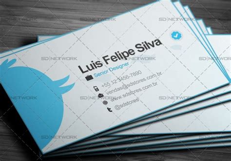 Twitter Business Card Design By Silvadesignbr Tarjetas De Negocios