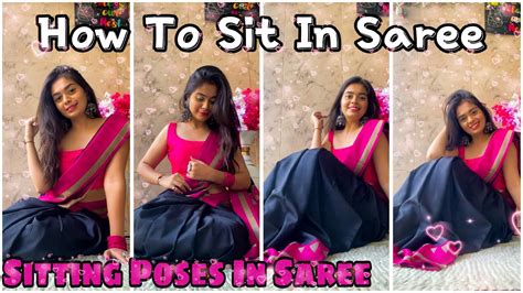 How To Sit In Saree💖 Sitting Poses In Saree Santoshi Megharaj Howtopose Youtube