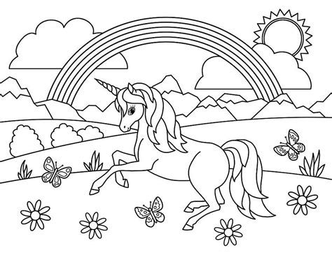 Rainbow Unicorn Color Page - Freeda Qualls' Coloring Pages