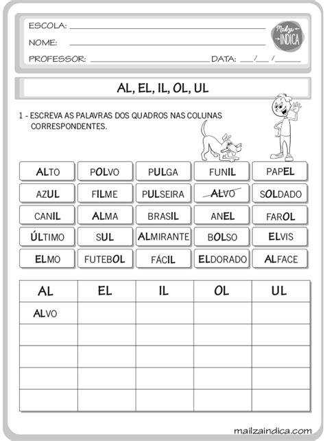MAILZAINDICA Atividade do Ensino Fundamental de Língua Portuguesa