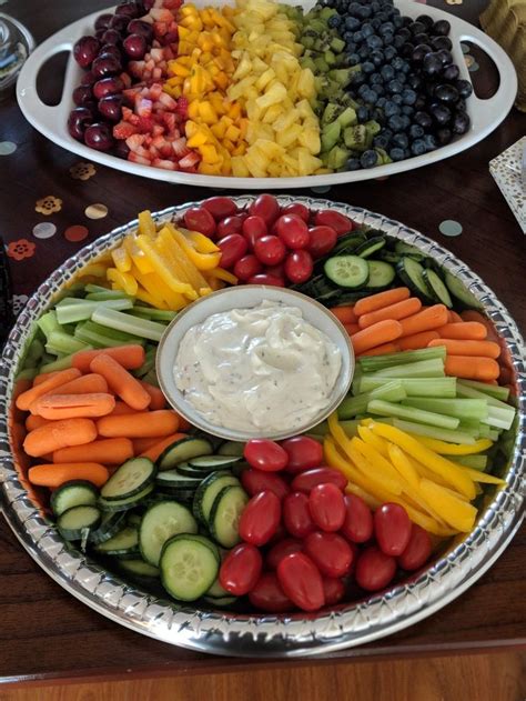 healthy and fresh homemade fruits and vegetable platter ready to be enjoyed perfect for small