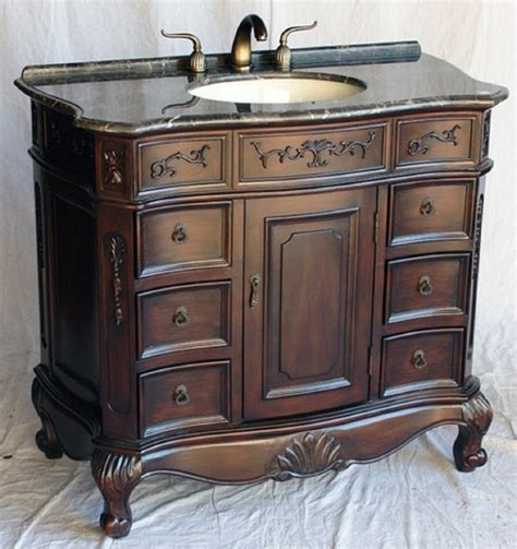 This makes installation quick and easy. 40 inch Brown Walnut Color Bathroom Vanity With Brown ...