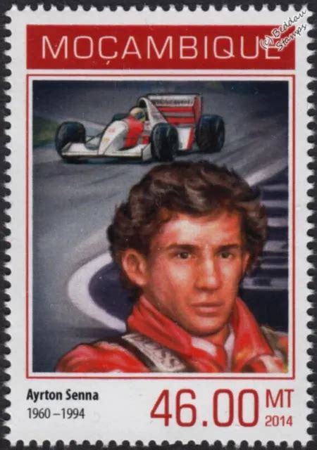 Ayrton Senna Formula One F1 Gp Racing Car Driver Stamp 8 2014 250